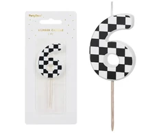PartyDeco Gimtadienio žvakė Skaičius 6 5.5cm mišrus 30985