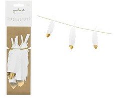PartyDeco Girlianda Paauksuota plunksna 1.6m