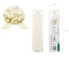 Party Deco Dekoratyvinis kaspinas 30cm 1 vnt kreminis