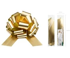 Party Deco Dekoratyvinis kaspinas 40cm 1 vnt auksinis