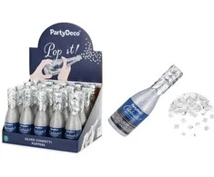 PartyDeco Party Deco Konfeti vamzdelis šampano spalvos sidabrinis 20,5 cm 85916