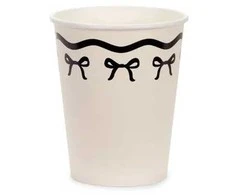 PartyDeco Kubeczki pap.su kokardkami krem-czar 220ml A6 80096