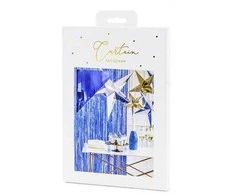 Party Deco Mėlynos folijos užuolaida-lietutis 90x250c