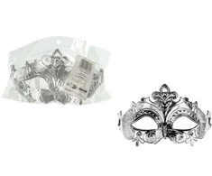 Party Deco PartyDeco Maska karnawałowa 17x9cm sidabrinė 93881