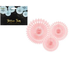 Party Deco PartyDeco dekoratyvinės rozetės pudra rožinė 20-30cm A3 53822