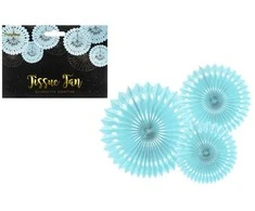 Party Deco PartyDeco dekoratyvinės rozetės šviesiai mėlynos 20-30cm A3 49931