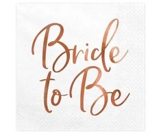 Party Deco Servetėlės 3 sluoksnių baltos "Bride to be"
