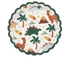 PartyDeco Popierinės lėkštutės "Dinozaurai" 6vnt 18cm