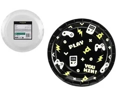PartyDeco Popierinės lėkštutės "Game" 6vnt 23cm