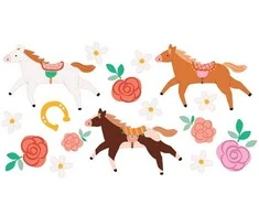 Party Deco Horse Tatuiruotės 16vnt