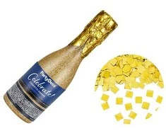 PartyDeco Tuba su konfetti Szampan auksinė 20,5 85923