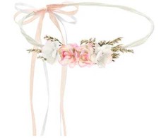 PartyDeco Gėlių karūnėlė, rausva 18cm
