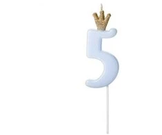 Amscan Gimtadienio žvakutė nr 5 melsva 9.5cm