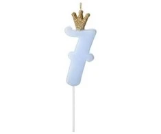 PartyDeco Gimtadienio žvakutė nr 7 melsva 9.5cm