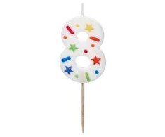 Slowmoose PartyDeco wieczka urodz.Cyfra 8 balta konfetti 5,5cm 40250