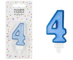 PartyDeco Gimtadienio žvakutė nr 4 melsva 7cm