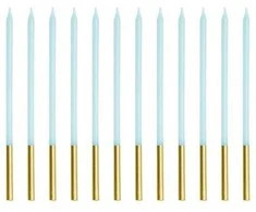 Party Deco PartyDeco wieczki urodz.gładkie j.błękit 14cm A12 67646