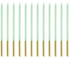 Party Deco PartyDeco wieczki urodz.gładkie j.ziel. 14cm A12 67684