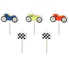 Party Deco Gimtadienio žvakutės "Lenktynės" spalvotos 5 vnt 2*3cm