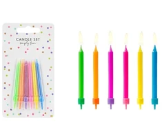 PartyDeco Gimtadienio žvakutės įvairių spalvų