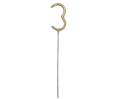 PartyDeco Zimne ognie Cyfra 3 auksinė 15cm 86845