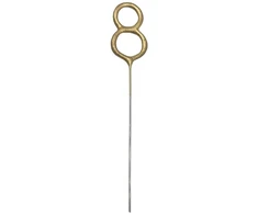 PartyDeco Zimne ognie Cyfra 8 auksinė 15cm 98985