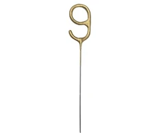PartyDeco Zimne ognie Cyfra 9 auksinė 15cm 86753