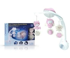 Infantino 3 viename muzikinis mobilusis, šviesiai rožinis