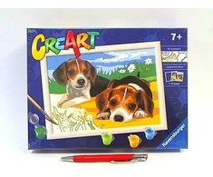Ravensburger Rankdarbių rinkinys vaikams su Jack Russel šuniukais 24x18cm