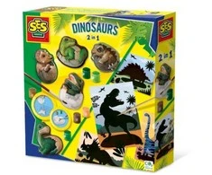 SES Creative – liejimas ir tapyba – dinozaurai 2 viename su nutrinamomis kortelėmis – (S01408)