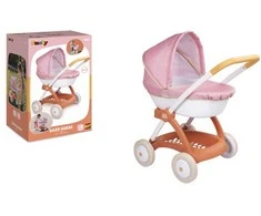 Lėlių vežimėlis Smoby Baby Nurse, balta/rožinė