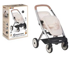 Smoby Vežimėlis lėlėms dvynukams Maxi Cosi 42 cm smėlio spalvos