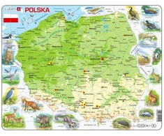 Tactic Larsen Dėlionės Žemėlapis Lenkija Fiziniai Gyvūnai Maxi