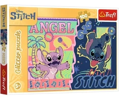 Trefl Dėlionė 100 Glitter Hawajski blask / Stitch 16611