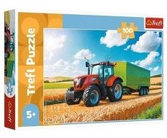 TREFL 16494 Dėlionė 100 Žemės ūkio technika - Traktorius su priekaba