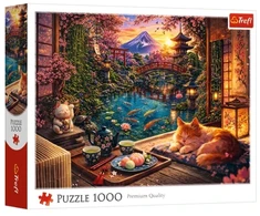 Trefl Dėlionė 1000 Katė sode prie sakuros 10348