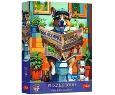 Trefl Dėlionė 1000 PremPlus Corgi w toalecie 12140