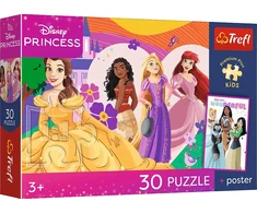 Trefl Dėlionė 30 vnt. - Disney princesės + kolekcinis plakatas