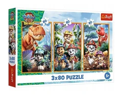 Trefl Dėlionė 3x80 Bohaterowie dinozaurów PsiPatrol 34905