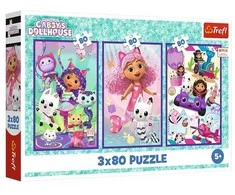 Trefl Dėlionė 3x80 vnt. - Gabby's Dollhouse