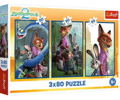 Trefl Dėlionė 3x80 vnt. - Zootopia