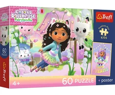 Trefl Dėlionė 60 vnt. - Gabby's Dollhouse + kolekcinis plakatas