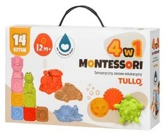 AM Tullo TULLO 614 Sensoriniai blokai, transporto priemonės, sensoriniai kamuoliai, gyvūnai - Montessori edukacinis rinkinys 14 vnt.