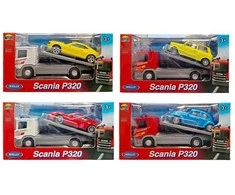WELLY 1:57 truck Scania+samochód 01362 13625