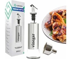 Acto buteliukas dozatorius jūsų virtuvei – 300 ml nerūdijančio plieno ir stiklo – aukščiausios kokybės dizainas – piltuvelis pridedamas