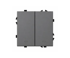 Dvipolis išmanus mechaninis jungiklis Feelspot FSMJZ2G Zigbee, Tuya, 1000W, pilkas