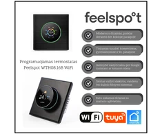 Programuojamas termostatas Feelspot WTH08.16B WiFi, juodas, Tuya, Smart Life