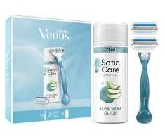 Venus Smooth Skustuvas + 1 Skustuvo Galvutės + Gillette Satin Care Skutimosi Želė