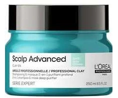 Valomoji kaukė - šampūnas riebiai galvos odai L'oreal Professionnel Scalp Advanced Anti-Oiliness 2-In-1 Deep Purifier Clay 250ml