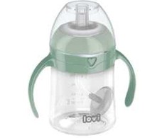 LOVI 35/364 Pirmasis puodelis su šiaudeliu 150ml. Žalias